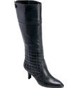 Rockport Lianna Quilted Tall Boot   Black Full Grain Leather (Womens)