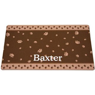 Drymate Brown & Tan Paw Border Personalized Pet Placemat at  