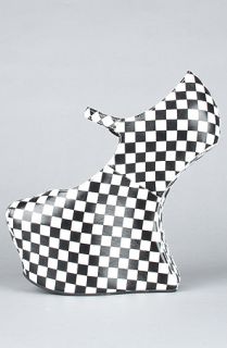 Jeffrey Campbell The Night Walk Shoe in Black and White Checkerboard 