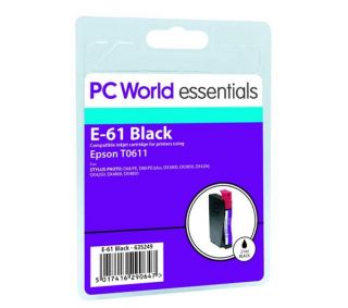 ESSENTIALS E 61 Black Ink Cartridge   Epson T0611 replacement Deals 