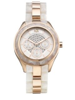 Armani Exchange White and Rose Watch  Very.co.uk