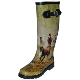 Itasca Misty Pony 3D Horse Waterproof Rubber Boot Womens   Itasca 