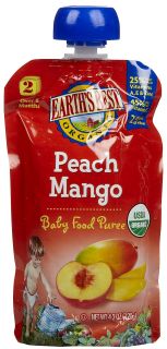 Earths Best 2nd Foods Peach Mango   6 pk   