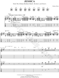 Image of The Allman Brothers Band   Jessica Guitar Tab   Download 