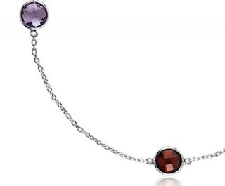Multicolor Gemstone Necklace in Sterling Silver   18 Long  Blue Nile