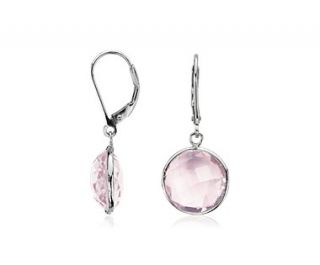Faceted Rose Quartz Drop Earrings in Sterling Silver  Blue Nile