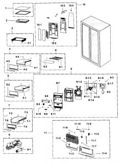 SAMSUNG Refrigerator Right door Parts  Model RSG307AABP/XAA 0001 