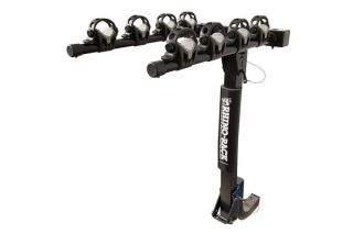 Rhino Rack Hitch Mounted 4 Bike Carrier Arms fold down when not in use 