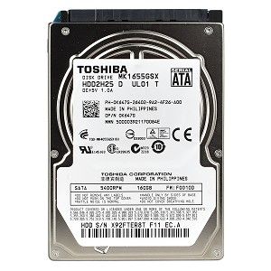 Toshiba MK1655GSX 160GB SATA/300 5400RPM 8MB 2.5 Hard Drive MK1655GSX 