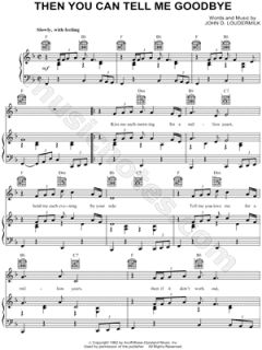 The Casinos   Then You Can Tell Me Goodbye Sheet Music    