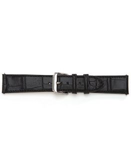 Black Embossed Leather Watchband   Brooks Brothers