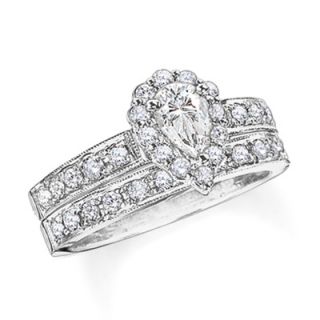 CT. T.W. Pear Shaped Diamond Bridal Set in 14K White Gold   View All 