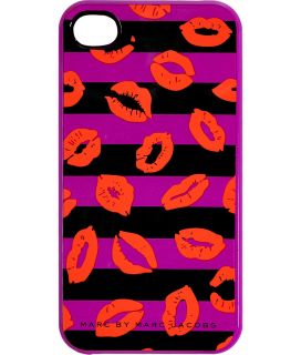 Marc by Marc Jacobs Royal Fuchsia Multi Stripey Lips iPhone 4G Case