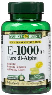 Natures Bounty Vitamin E 1,000 IU Pure dl Alpha Softgels   