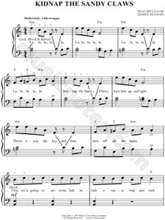 Image of Danny Elfman   Kidnap the Sandy Claws Sheet Music (Easy Piano 