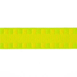 Jacquard Ribbon Check Stripes Yellow/Parrot Green   Discount 