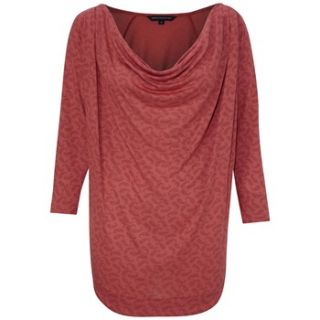 French Connection Red Penny Paisley Cowl Neck Top