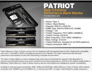 Buy the Patriot Viper 3 8GB Memory Module Kit .ca