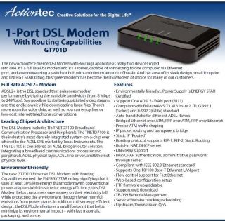Buy the Actiontec GEU003AD3B 01 1 Port DSL Modem .ca