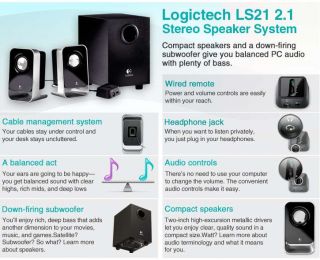 Buy the Logitech LS21 2.1 Stereo Speakers .ca