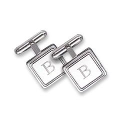 Mens Sterling Silver Engravable Cuff Links (1 Initial)   Zales