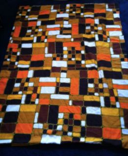 EAMES Girard MIDCENTURY geometric orange Mad Men Style Craft chair rug 