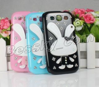   Cute Rabbit Hard Back Case With Mirror For Samsung i9300 GALAXY S3