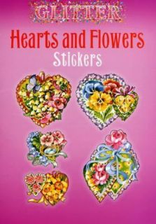 Glitter Hearts and Flowers Stickers by Joan OBrien 2004, Paperback 