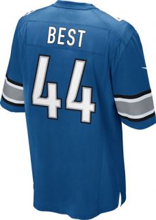 Jahvid Best Jersey: Home Blue Game Replica #44 Nike Detroit Lions 