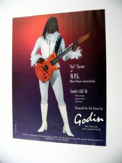Godin LGX SA Guitar Kat Dyson 1997 print Ad