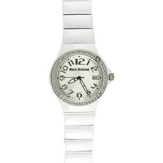 Personalized White Enamel Ladies Crystal Bracelet Watch   View All 