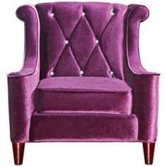 Barrister Crystal Purple Velvet Club Chair