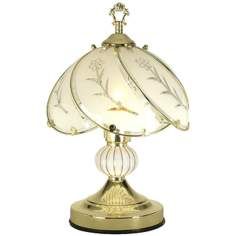 Polished Brass Touch Table Lamp with Brass Finial