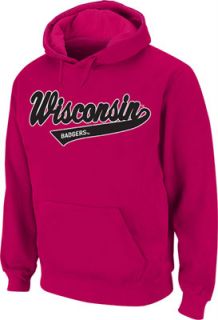 Wisconsin Badgers Womens Pink Twill Tailsweep Hooded Sweatshirt 