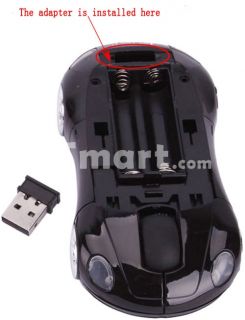 Car Shaped 2.4G Wireless Optical Mouse Black   Tmart