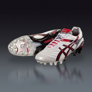 Asics Lethal Tigreor 5   White/Red/Black Firm Ground Soccer Shoes 