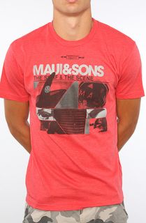 The Maui And Sons Surf Scene Tee in Red Heather