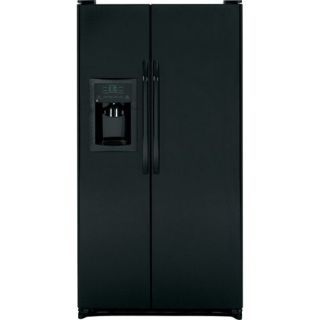 GE 25.3 cu. ft. Side by Side Refrigerator   Black   Outlet