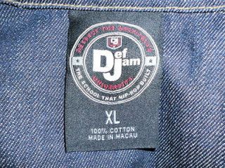 XL Def Jam U Dark Denim 3 Button Jacket Phat Fashions The School Hip 