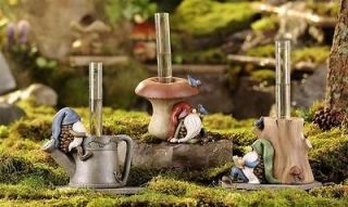 GNOME RAIN GAUGE 5 IN.glass water gauge watering can Acorn Gnomes 