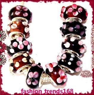   925 Sterling Silver Murano Glass Beads Charm Fit European Bracelets B8