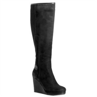 Red Hot Black Wedge Long Boots 9.5cm Heel