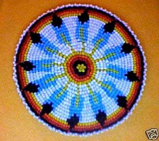 Beaded Rosette Disk Tribal Bead work regalia