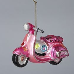 Pink Scooter Blown Glass Christmas Ornament *SALE*