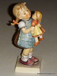Kiss Me Goebel Hummel Figurine #311 TMK4 Girl With Doll   EXCELLENT 