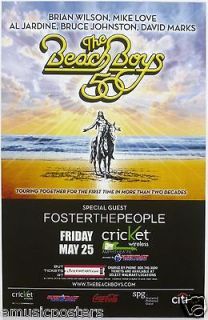 BEACH BOYS / FOSTER THE PEOPLE 2012 SAN DIEGO CONCERT TOUR POSTER 