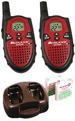Set of 2 Midland GXT 250 VP2 Two Way Radios and Dual Charging Station