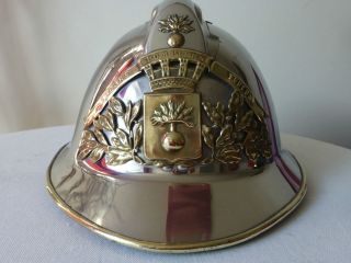 VINTAGE FRENCH FIREFIGHTERS HELMET POMPIERS TOULON FIRE BRIGADE 