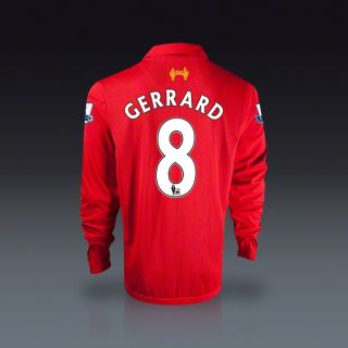 Warrior Steven Gerrard Liverpool Long Sleeve Home Jersey 12/13 
