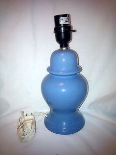 Light Blue Ginger Jar Table Lamp Ceramic Electric Felt Bottom Works 